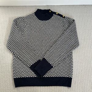 J Crew Navy Chevron Sweater -M